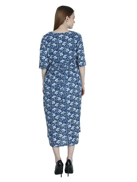 Blue Pure Cotton Maternity and Feeding Kurti