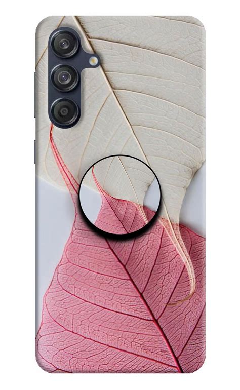 Buy White Pink Leaf Samsung M55 5G Pop Case at just Rs.169 – Casekaro