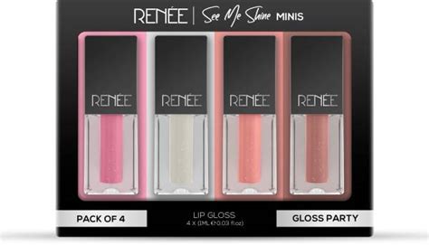 Renee See Me Shine Minis Gloss Party Combo 1ml Each, Non Sticky & Non ...