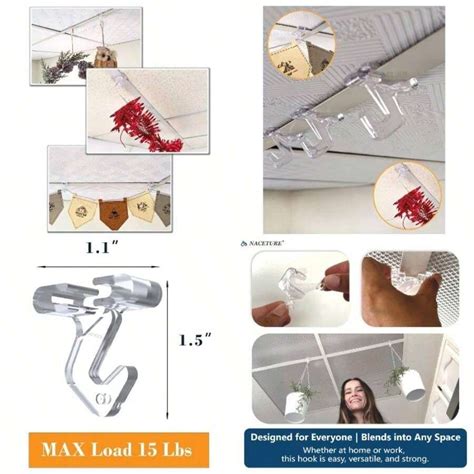 25 Pack Drop Ceiling Hooks Classroom Decorations - Polycarbonate ...
