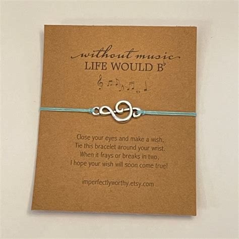 Music Wish Bracelet Music Teacher Gift Idea Recital Gift Under 5 Music ...