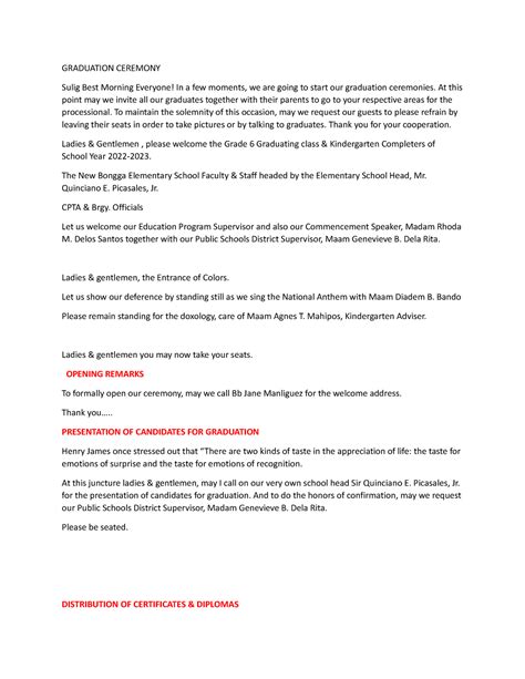 Image result for Graduation MC Script