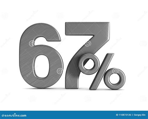 El Sesenta Y Siete Por Ciento En El Fondo Blanco Illustratio Aislado 3D ...