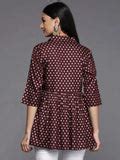 Buy Maroon Printed Rayon A-Line Kurti Online at Rs.519 | Libas