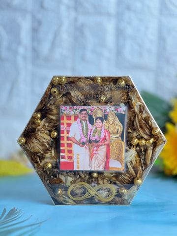 Premium Hexagonal Resin Frame For Varmala and Wedding Photo ...