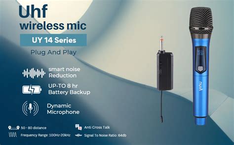 UNIY UY14 VHF Wireless Mic Frequency :100Hz-20kHz|Signal To Noise Ratio ...