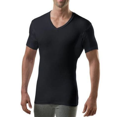Buy Sweatproof Undershirt for Men with Underarm Sweat Pads (Slim Fit, V ...