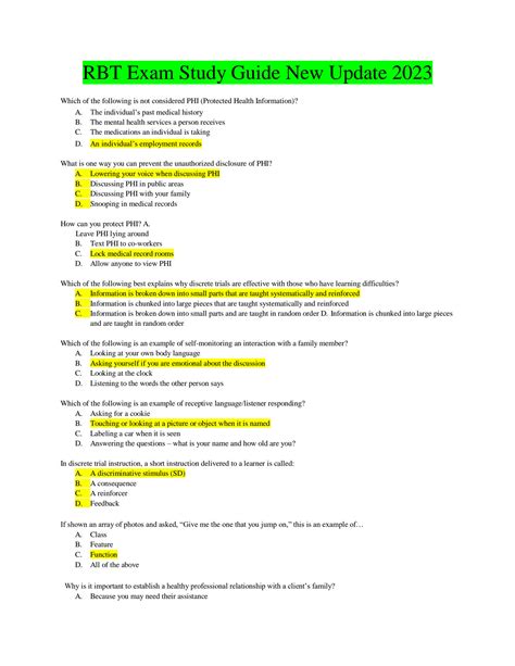 Image result for RBT Study Guide