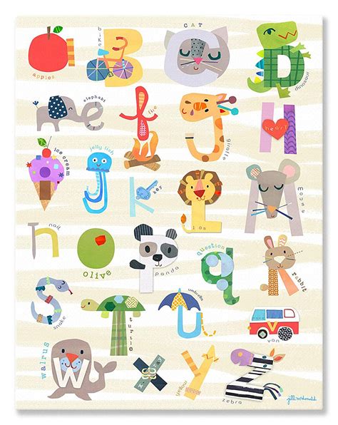 Buy Oopsy Daisy Iconic Alphabet by Jill McDonald Canvas Wall Art, 14 ...