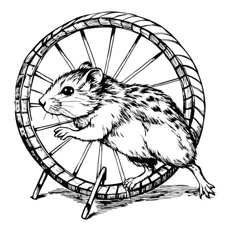 Premium Vector | Sketch of a hamster running on a wheel on a white ...