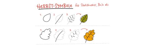 Herbst Symbole und Cliparts zeichnen und malen - Sketchnote Love