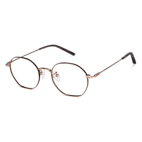 Buy Rose Gold Black Gold Grey Full Rim Round John Jacobs SG Pro Series ...