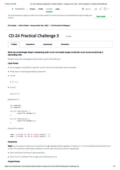 CD-24 Practical Challenge 3 Silent Infotech - Campus Drive Test - 2024 ...