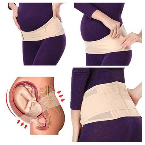 Beige Maternity Pregnancy Support Belt Back Lumbar Abdomen Belly Tummy ...
