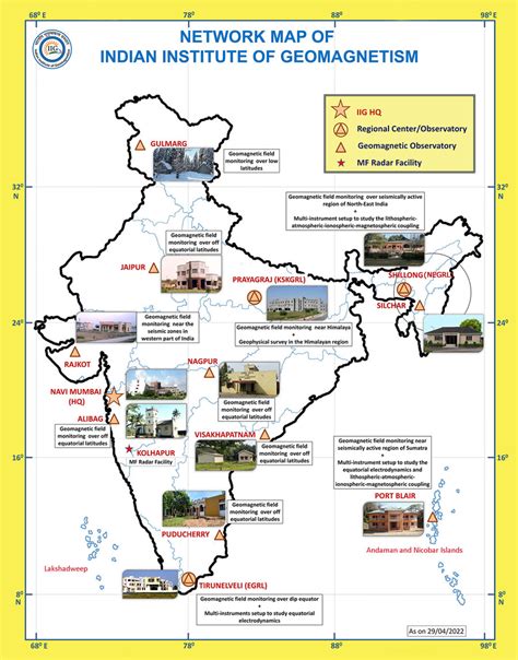 Map For Centers and Observatories | Indian Institute of Geomagnetism (IIG)