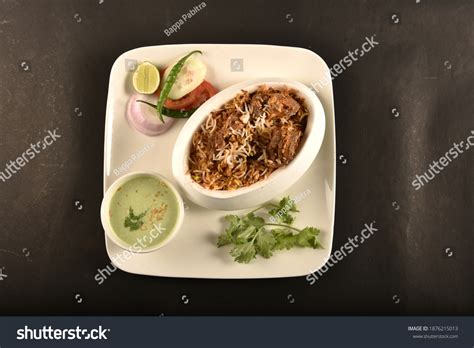 Mutton Biryani Bengal Served Salad Raita Stock Photo 1876215013 | Shutterstock