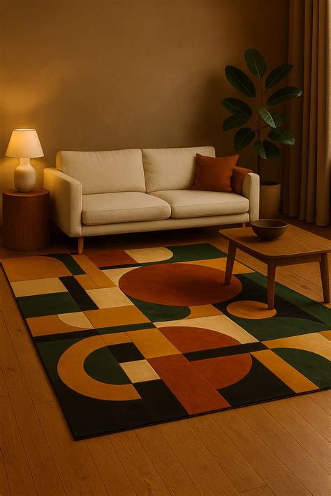 Midnight Terra Geometry Wool Rug – Dharohar Enterprises