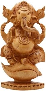 kakajiji Handicraft Wooden Ganesha statue for home temple puja room ...