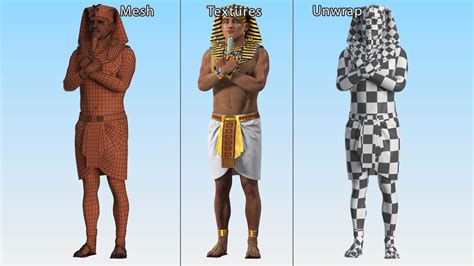 Egypt Pharaoh with Crook and Flail 3D Model $139 - .3ds .blend .c4d ...