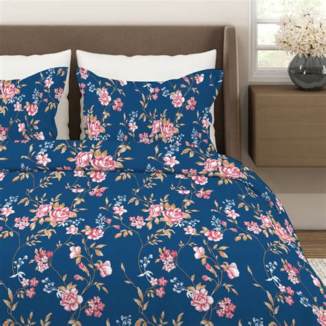 Buy LAYERS Aura Microfibre Floral Print 3Pcs Super King Bedsheet Set ...