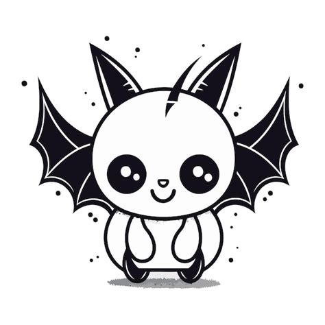 Schöne Cartoonfledermaus Vektor-Illustration isoliert auf weißem ...