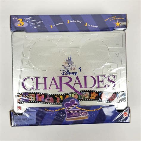 1999 The Wonderful World Of Disney Charades Board Game in Tin Lightly ...