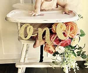 Hongkai Glitter Gold 1st Birthday Highchair Banner boy Girl Baby ...