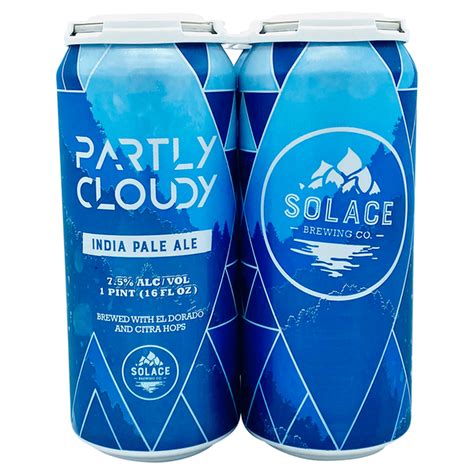 Solace Brewing Co. Beer, Partly Cloudy, India Pale Ale (4 each ...