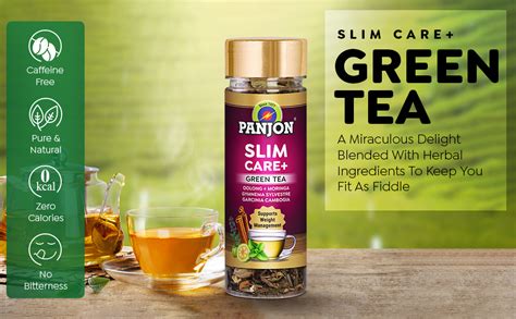 Panjon Slim Care+ Green Tea For Wellness Journey & Slimming with Herbal ...