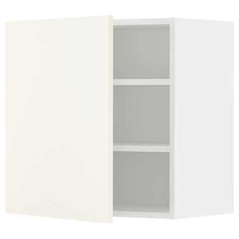 METOD wall cabinet with shelves, white/Vallstena white, 60x37x60 cm ...