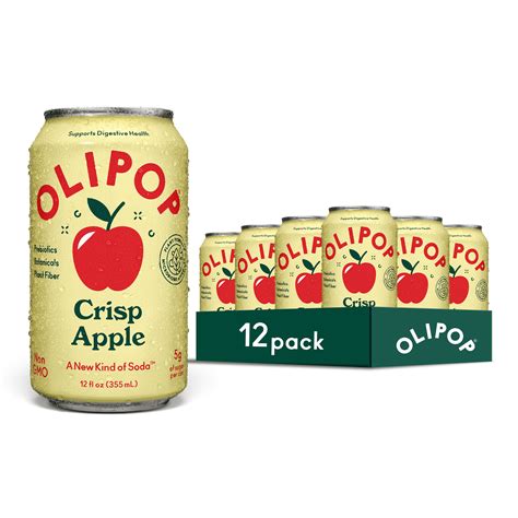 OLIPOP Prebiotic Soda, Crisp Apple, 12 fl oz (12 Pack) - Walmart.com