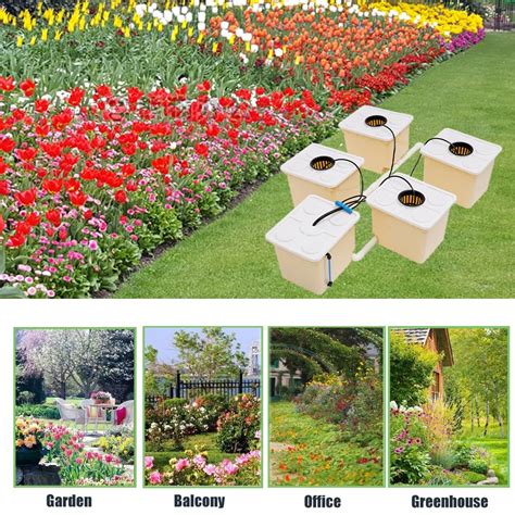 GDAE10 5 Hydroponic Buckets Kit for Plants, Top Feed Drip India | Ubuy