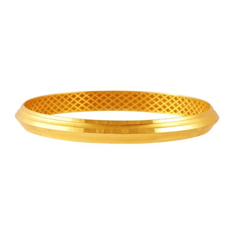 14K Gold Textured Finished Men’s Kada with Sleek Cut-Out Design ...