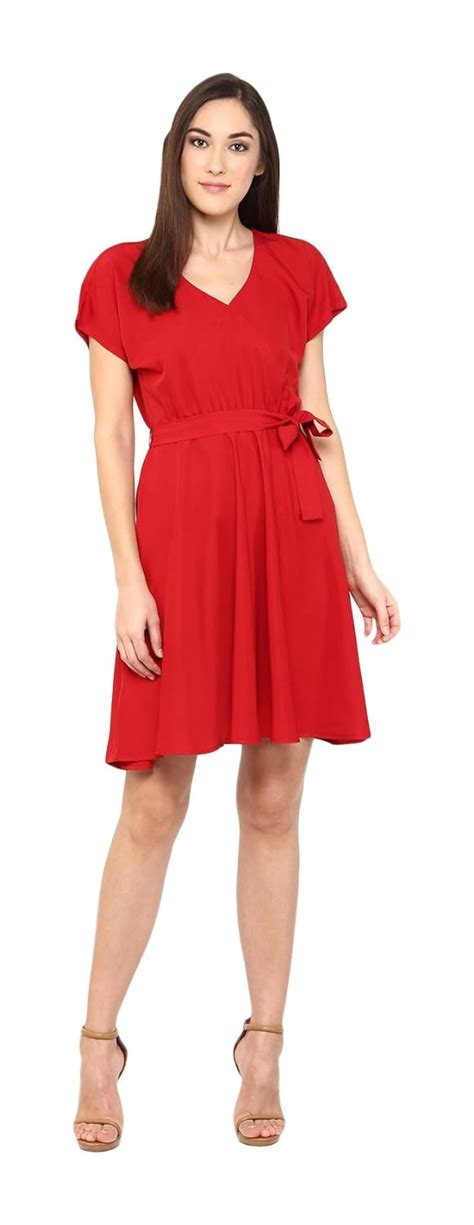 Buy Mabish by Sonal Jain Women's Skater Dress (Maroon, XX-Large ...