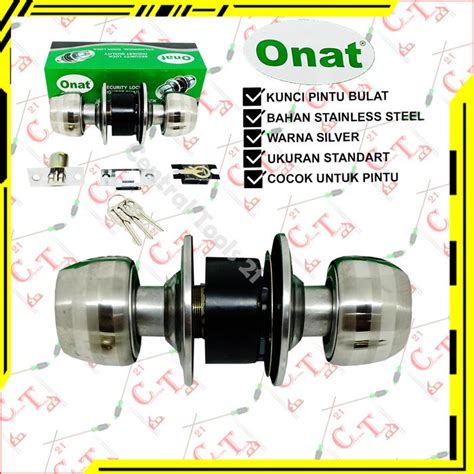 Jual Kunci Pintu Bulat Gagang Handle Kunci Kamar Mandi Stainless Steel ...