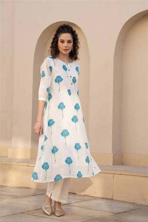 Printed Blue White 2 piece – Vivente Fab