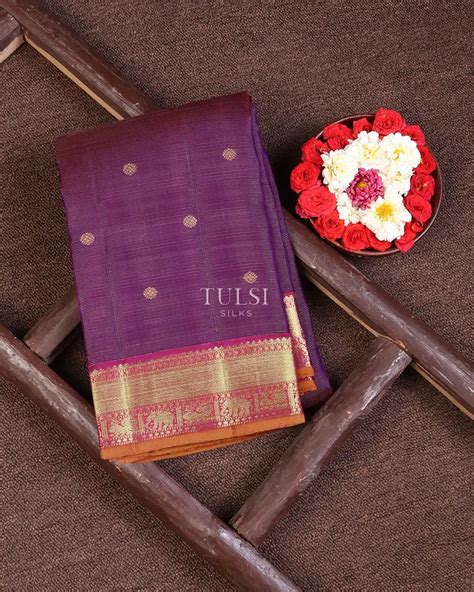 Buy Purple Kanjivaram Silk Saree T654756