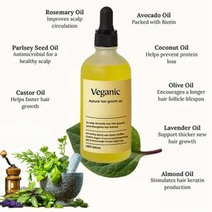 Veganic Natural Hair growth oil for Hair Anti-Hair Fall Strong Hair ...