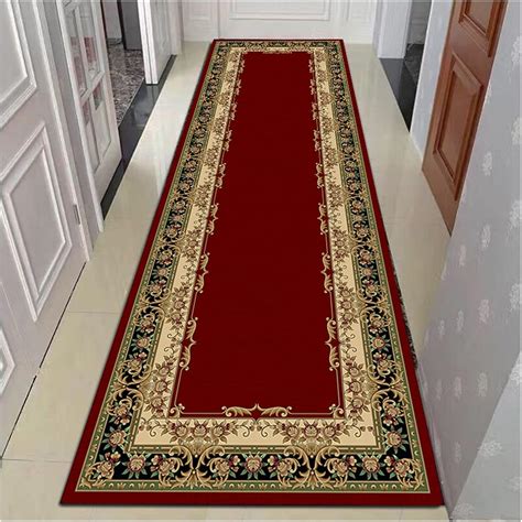 Red Classical Hallway Runner Rug 6ft/8ft/10ft/12ft/16ft/20ft Long, Non ...