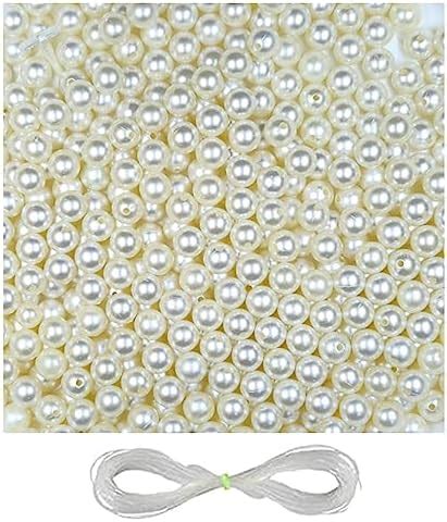 REGLET 200 Pcs. Off White Beads for Bracelets Making - Pearls for Craft ...