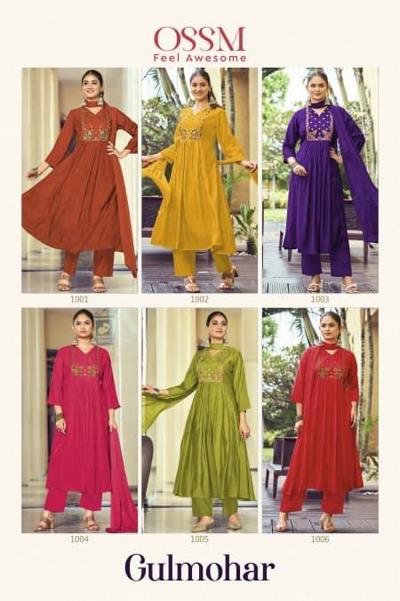 Gulmohar Ossm Chanderi Readymade Anarkali Suits Exporter Ahmedabad ...