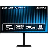 Zebronics 27" QHD Bezel-Less Gaming Monitor, 180Hz Refresh Rate, 1ms ...