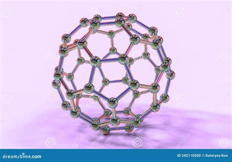 Buckyball, Or Buckminsterfullerene Molecule, 3D Illustration Royalty-Free Cartoon ...