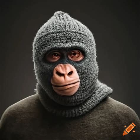 Monkey wearing a ski mask on Craiyon