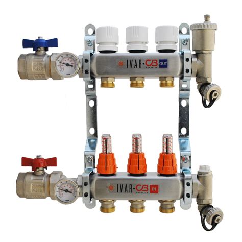 3-Port Hydronic Manifold for Radiant Floor Heating