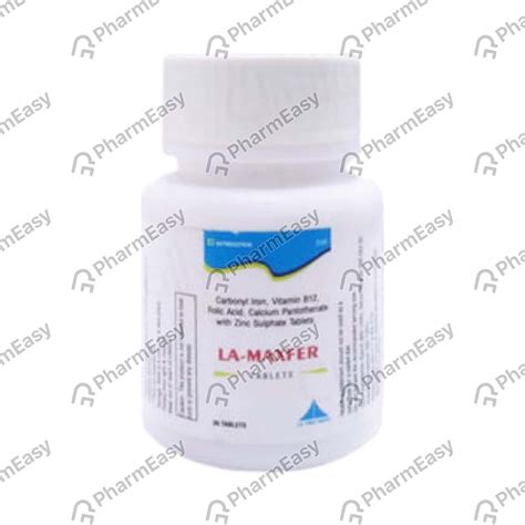 Buy La Maxfer Bottle Of 30 Tablets Online & Save Up to 24% at PharmEasy
