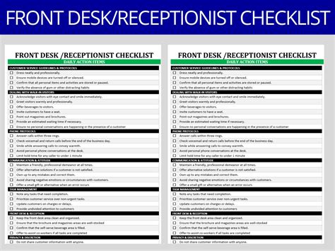 Front Desk Excellence: A Comprehensive Checklist for - Etsy in 2023 | Receptionist, Desk ...