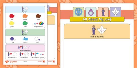 Twinkl Symbols: All About My Leaf Communication Activity