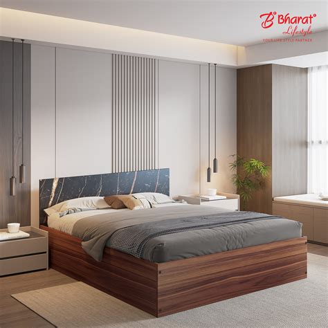 Bharat Lifestyle Amsterdam Engineered Wood King Bed with Storage | Mar