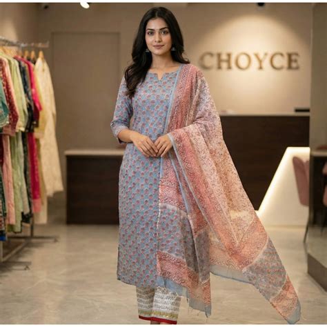 Set 6-10th Aug - Beautiful Blue kota kurta - All over bock prints ...